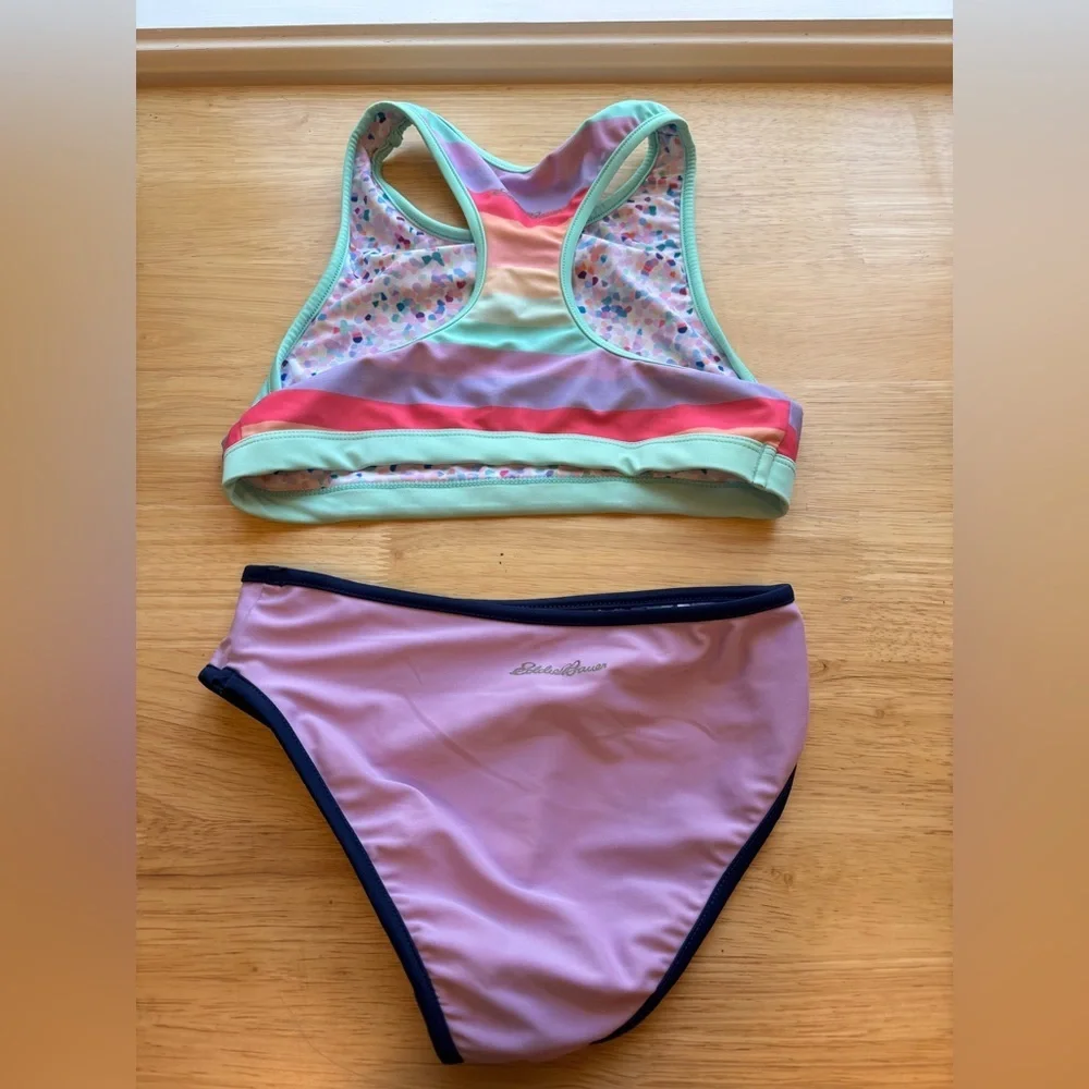 Eddie Bauer girls‎ two piece reversible  swim suit